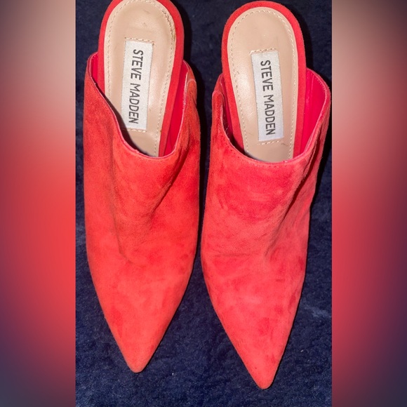 Steve Madden Darlene Mules size 6 in Orange/Red Suede - Picture 3 of 5